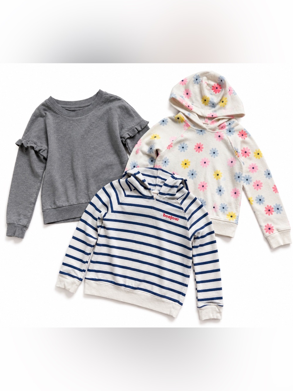 Cat & Jack Bundle of 3 girls sweatshirts size medium large